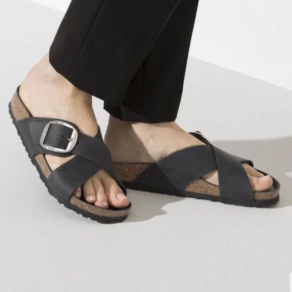 Birkenstock Shoes - Women's Birkenstock Sienna II Black Slide Sandals